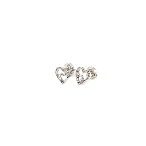 (SOFIA) Aretes con diamantes en oro blanco 10k - DGjoyeros