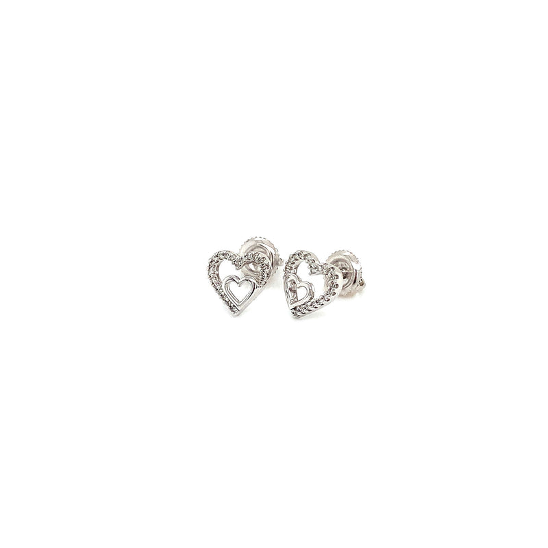 (SOFIA) Aretes con diamantes en oro blanco 10k - DGjoyeros