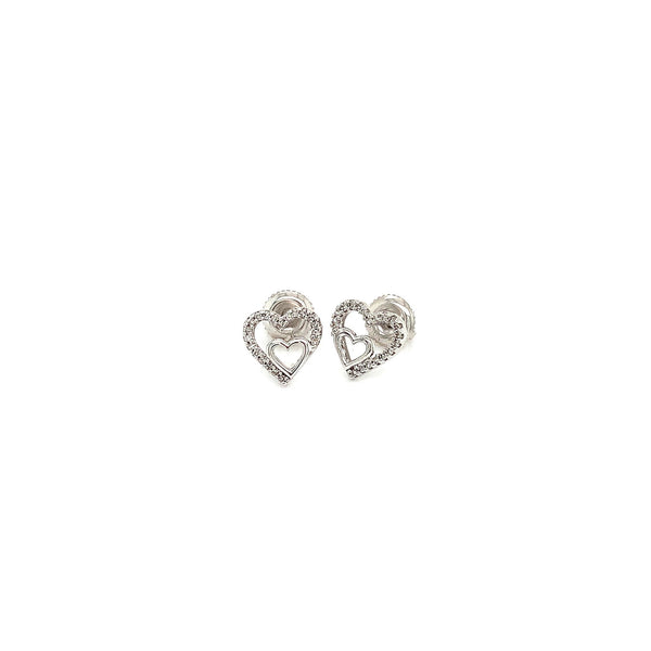 (SOFIA) Aretes con diamantes en oro blanco 10k - DGjoyeros