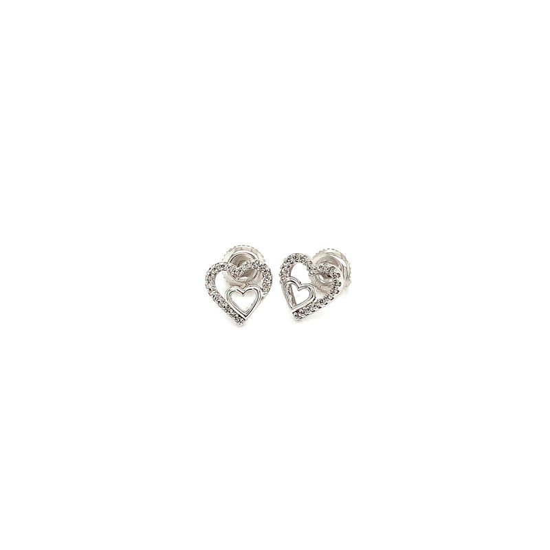 (SOFIA) Aretes con diamantes en oro blanco 10k - DGjoyeros