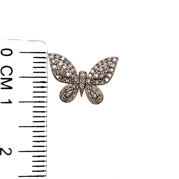 (SOFIA) Aretes (mariposa) con diamantes en oro amarillo 10k - DGjoyeros