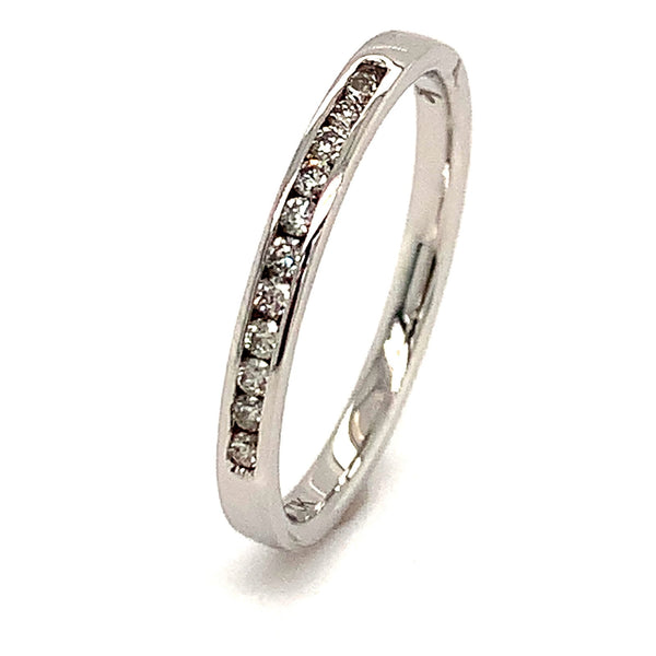 (SOFIA) Banda con diamantes en oro blanco 10k - DGjoyeros
