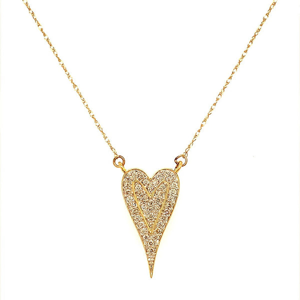 (SOFIA) Collar (corazón) con diamantes en oro amarillo 10kt. - DGjoyeros