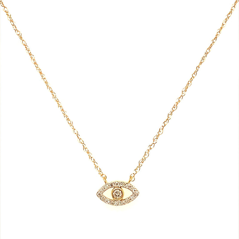 (SOFIA) Collar (ojo) con diamantes en oro amarillo 10k - DGjoyeros