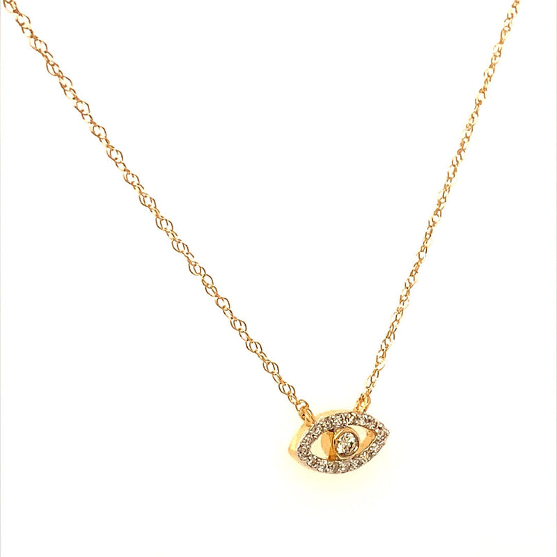 (SOFIA) Collar (ojo) con diamantes en oro amarillo 10k - DGjoyeros