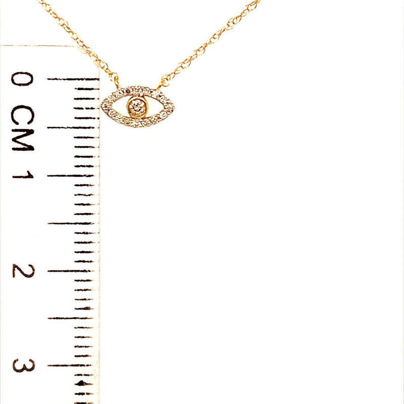(SOFIA) Collar (ojo) con diamantes en oro amarillo 10k - DGjoyeros