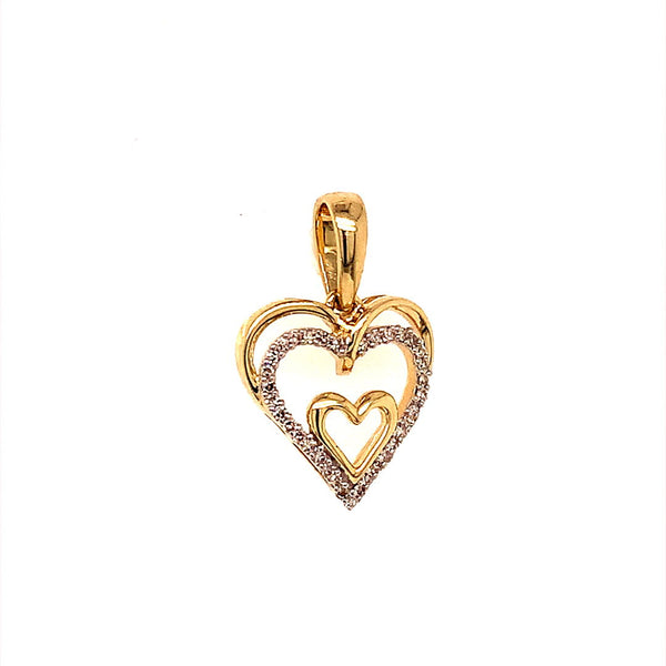 (SOFIA) Dije con diamantes en oro amarillo 10kt. - DGjoyeros