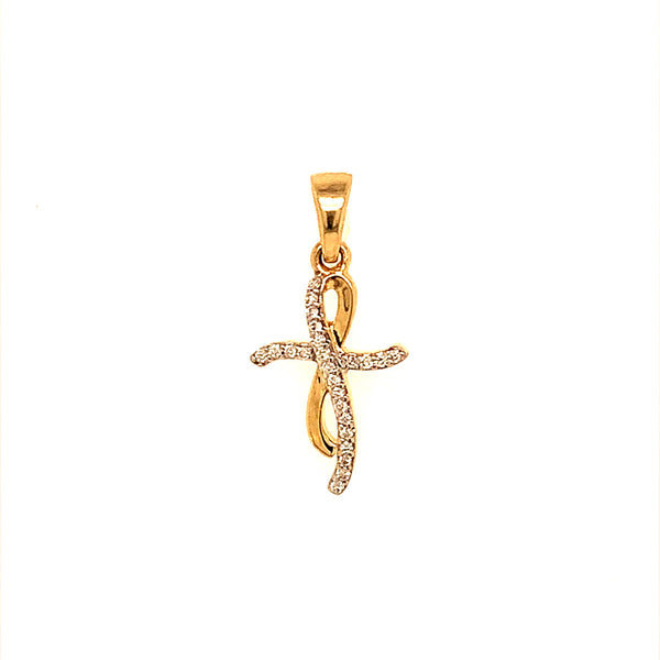 (SOFIA) Dije (cruz) con diamantes en oro amarillo 10kt. - DGjoyeros