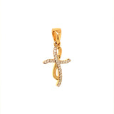 (SOFIA) Dije (cruz) con diamantes en oro amarillo 10kt. - DGjoyeros