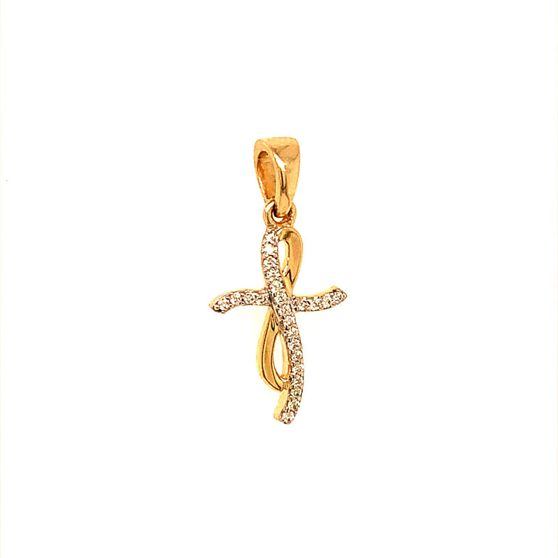 (SOFIA) Dije (cruz) con diamantes en oro amarillo 10kt. - DGjoyeros