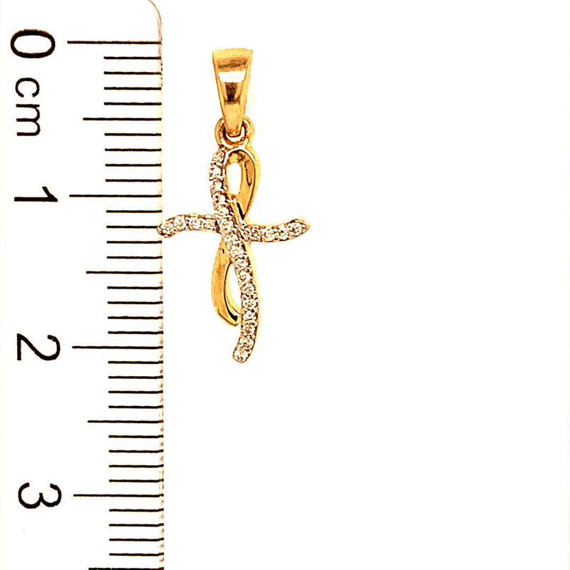 (SOFIA) Dije (cruz) con diamantes en oro amarillo 10kt. - DGjoyeros