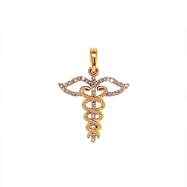 (SOFIA) Dije (medicina) con diamantes en oro amarillo 10kt. - DGjoyeros