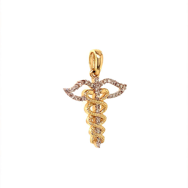 (SOFIA) Dije (medicina) con diamantes en oro amarillo 10kt. - DGjoyeros