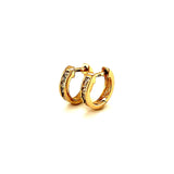 (SOFIA) Huggies con diamantes en oro amarillo 10kt - DGjoyeros