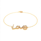 (SOFIA) Pulsera (love) con diamantes en oro amarillo 10kt - DGjoyeros