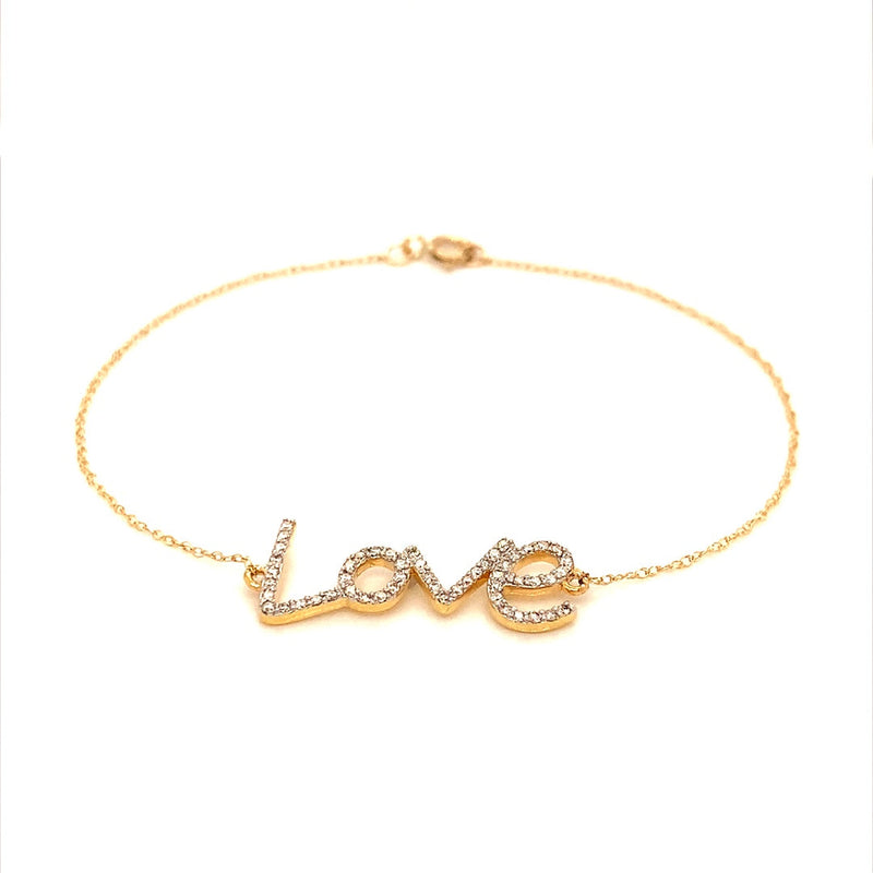 (SOFIA) Pulsera (love) con diamantes en oro amarillo 10kt - DGjoyeros