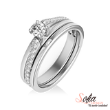 (SOFIA) Set de anillos con diamantes 10kt. - DGjoyeros