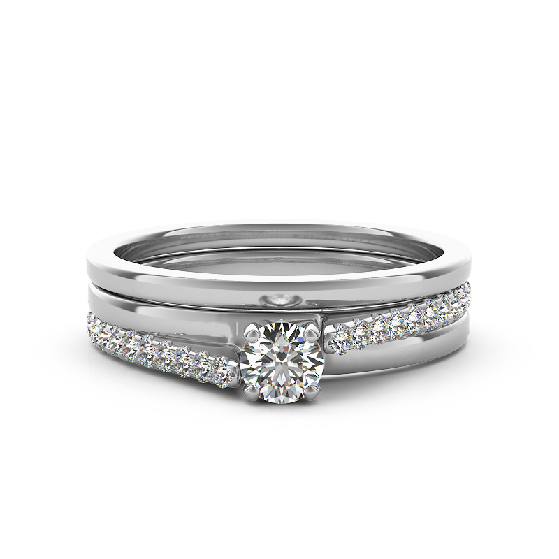 (SOFIA) Set de anillos con diamantes 10kt. - DGjoyeros