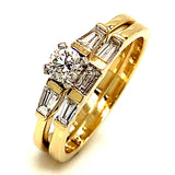 (SOFIA) Set de anillos con diamantes en oro amarillo 10Kt.
