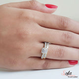 (SOFIA) Set de anillos con diamantes en oro amarillo 10k - DGjoyeros