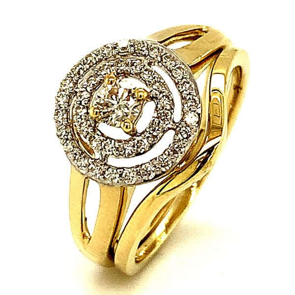 (SOFIA) Set de anillos con diamantes en oro amarillo 10k - DGjoyeros