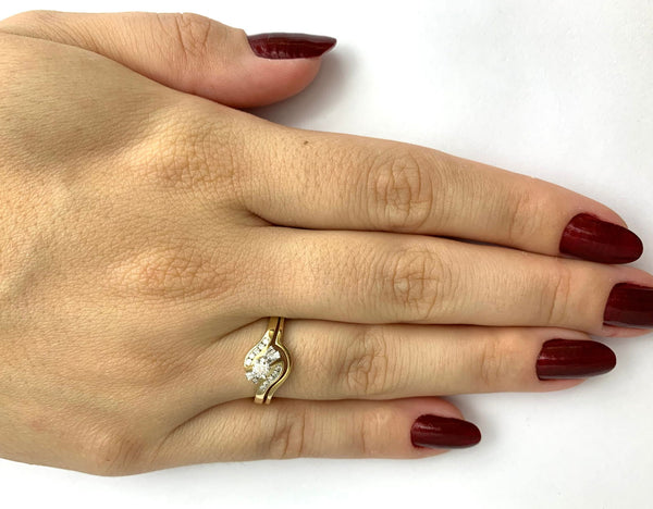 (SOFIA) Set de anillos con diamantes en oro amarillo 10k - DGjoyeros
