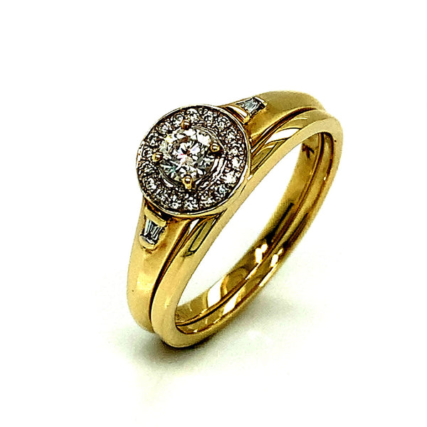 (SOFIA) Set de anillos con diamantes en oro amarillo 10k - DGjoyeros