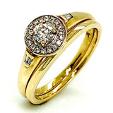(SOFIA) Set de anillos con diamantes en oro amarillo 10k