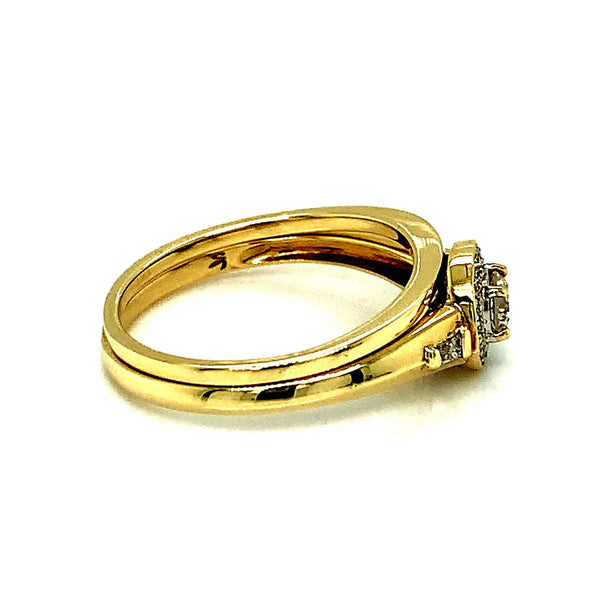 (SOFIA) Set de anillos con diamantes en oro amarillo 10k - DGjoyeros