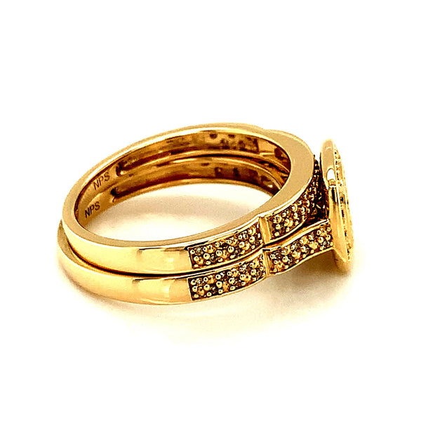 (SOFIA) Set de anillos con diamantes en oro amarillo 10k - DGjoyeros