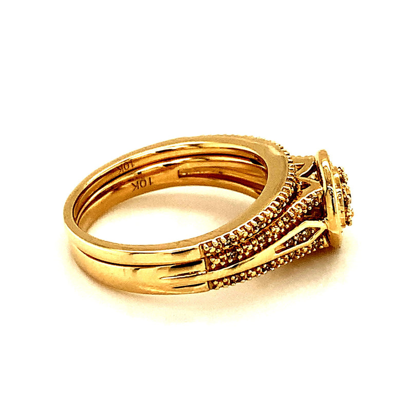 (SOFIA) Set de anillos con diamantes en oro amarillo 10k - DGjoyeros