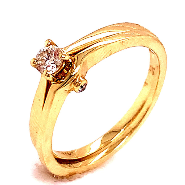 (SOFIA) Set de anillos con diamantes en oro amarillo 10k - DGjoyeros