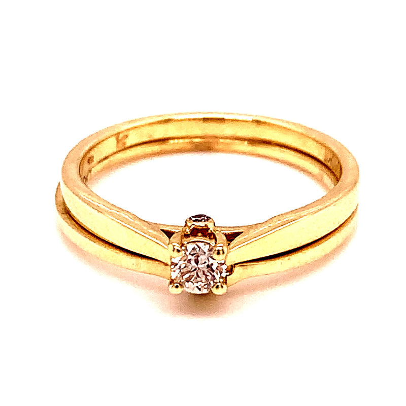 (SOFIA) Set de anillos con diamantes en oro amarillo 10k - DGjoyeros