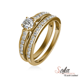 (SOFIA) Set de anillos con diamantes en oro amarillo 10kt. - DGjoyeros