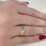 (SOFIA) Set de anillos con diamantes en oro amarillo 10kt. - DGjoyeros