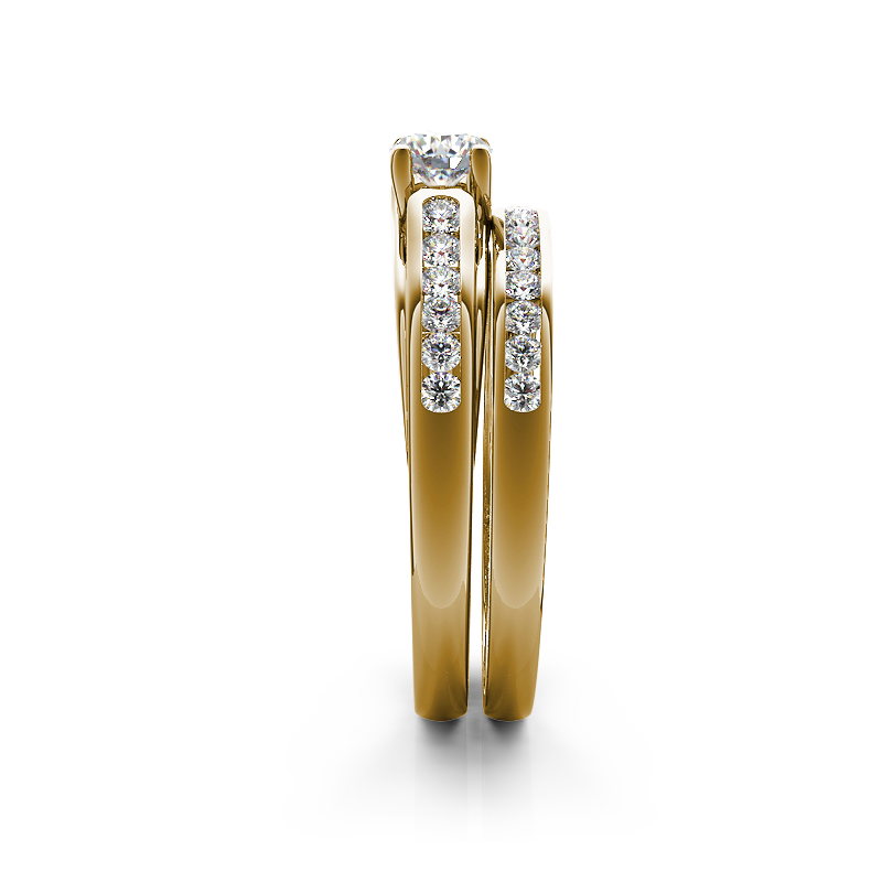 (SOFIA) Set de anillos con diamantes en oro amarillo 10kt. - DGjoyeros