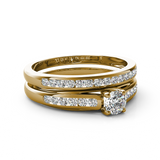 (SOFIA) Set de anillos con diamantes en oro amarillo 10kt. - DGjoyeros