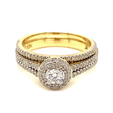 (SOFIA) Set de anillos con diamantes en oro amarillo 10kt. - DGjoyeros