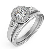 (SOFIA) Set de anillos con diamantes en oro blanco 10k