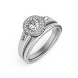 (SOFIA) Set de anillos con diamantes en oro blanco 10k - DGjoyeros