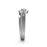 (SOFIA) Set de anillos con diamantes en oro blanco 10k - DGjoyeros