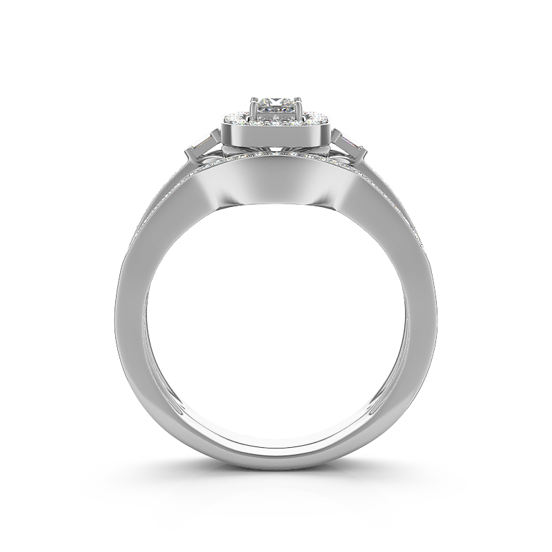 (SOFIA) Set de anillos con diamantes en oro blanco 10k - DGjoyeros