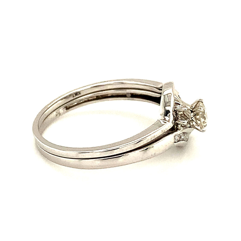 (SOFIA) Set de anillos con diamantes en oro blanco 10k - DGjoyeros