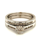 (SOFIA) Set de anillos con diamantes en oro blanco 10k - DGjoyeros