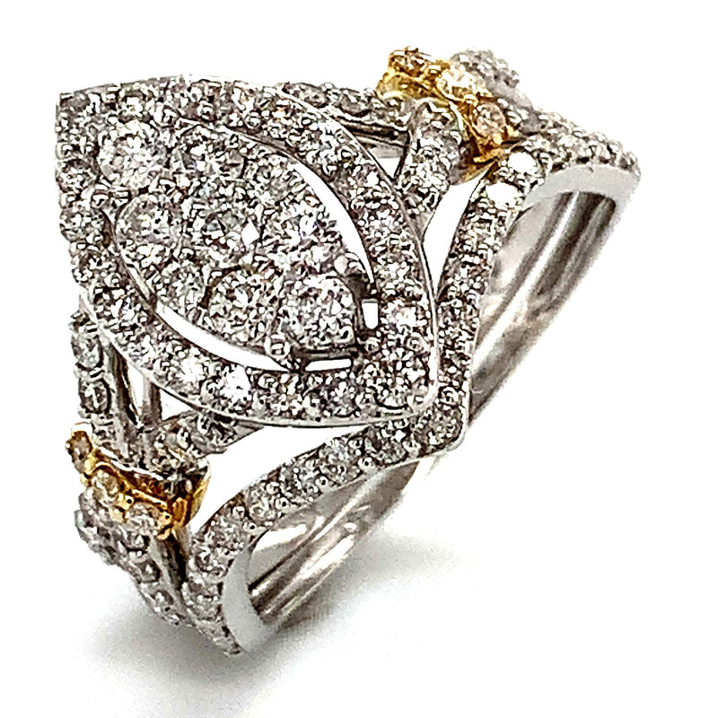 (SOFIA) Set de anillos con diamantes en oro blanco 10k - DGjoyeros