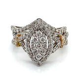 (SOFIA) Set de anillos con diamantes en oro blanco 10k - DGjoyeros