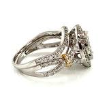 (SOFIA) Set de anillos con diamantes en oro blanco 10k - DGjoyeros