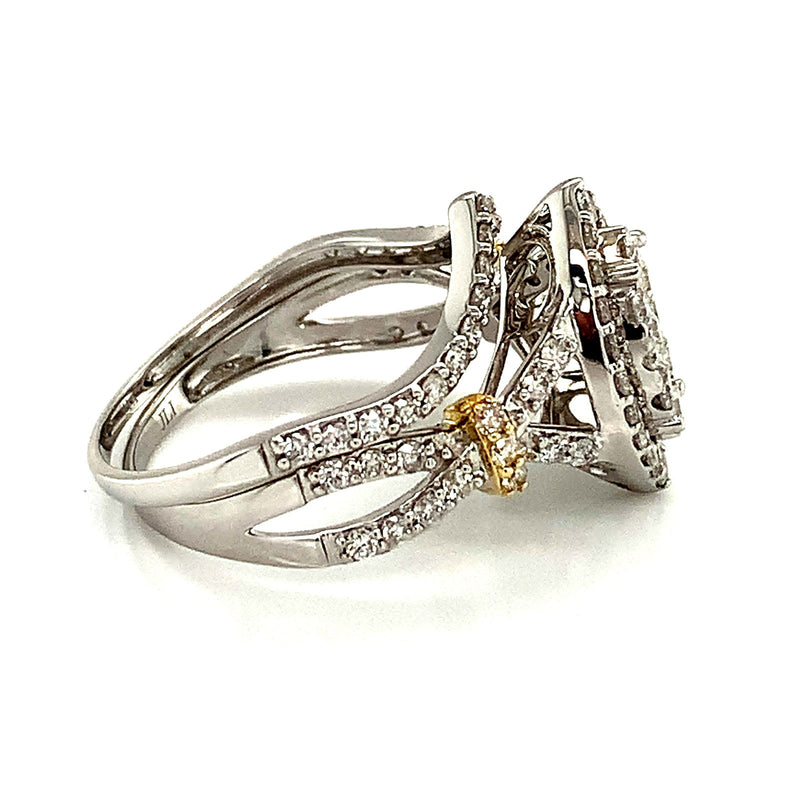 (SOFIA) Set de anillos con diamantes en oro blanco 10k - DGjoyeros