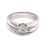 (SOFIA) Set de anillos con diamantes en oro blanco 10k - DGjoyeros