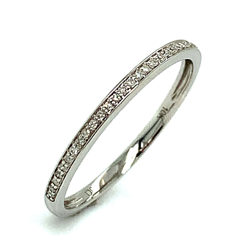 (SOFIA) Set de anillos con diamantes en oro blanco 10k - DGjoyeros